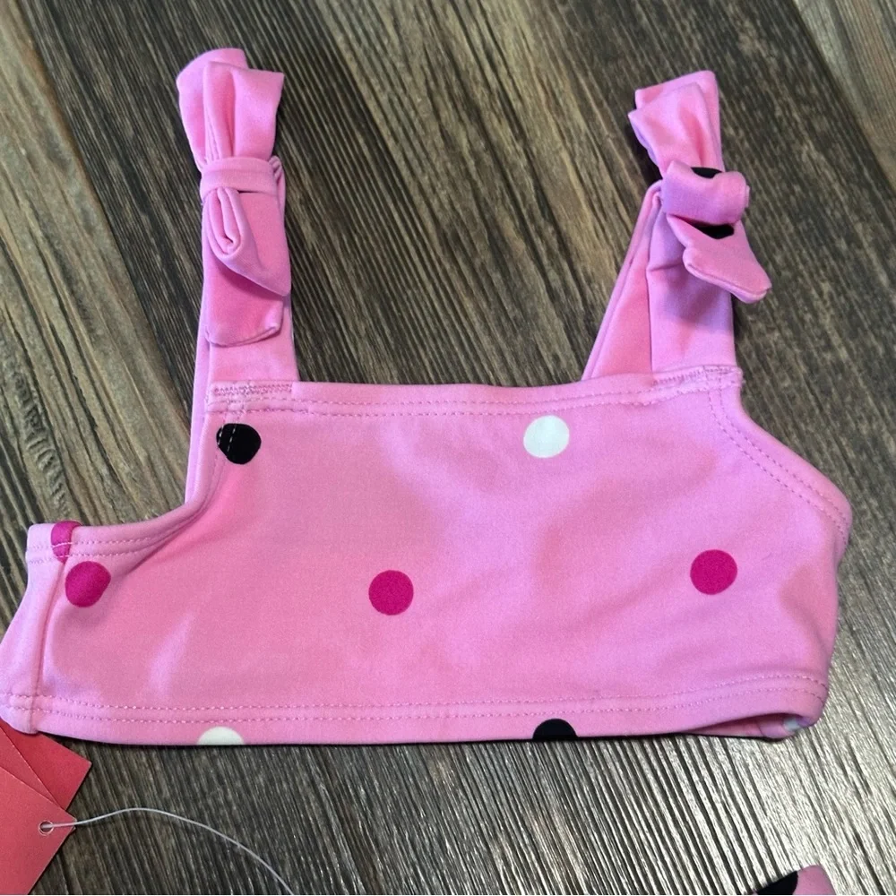 GYMBOREE 2- piece Bikini baby girl 6-12 Mo polka dot swimsuit UPF 50+ NEW pink